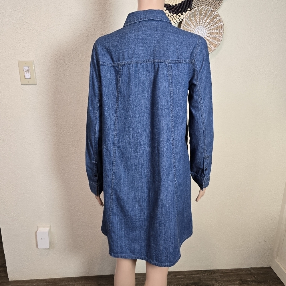 Madewell Dress Womens Long Sleeve Button Up Blue Size Small Whit Pockets - Picture 6 of 16
